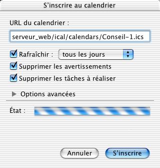 iCal Inscription